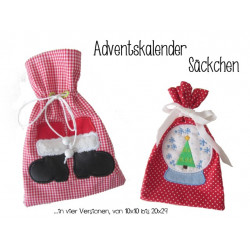 Stickdatei ITH - Adventskalender Säckchen Beutel
